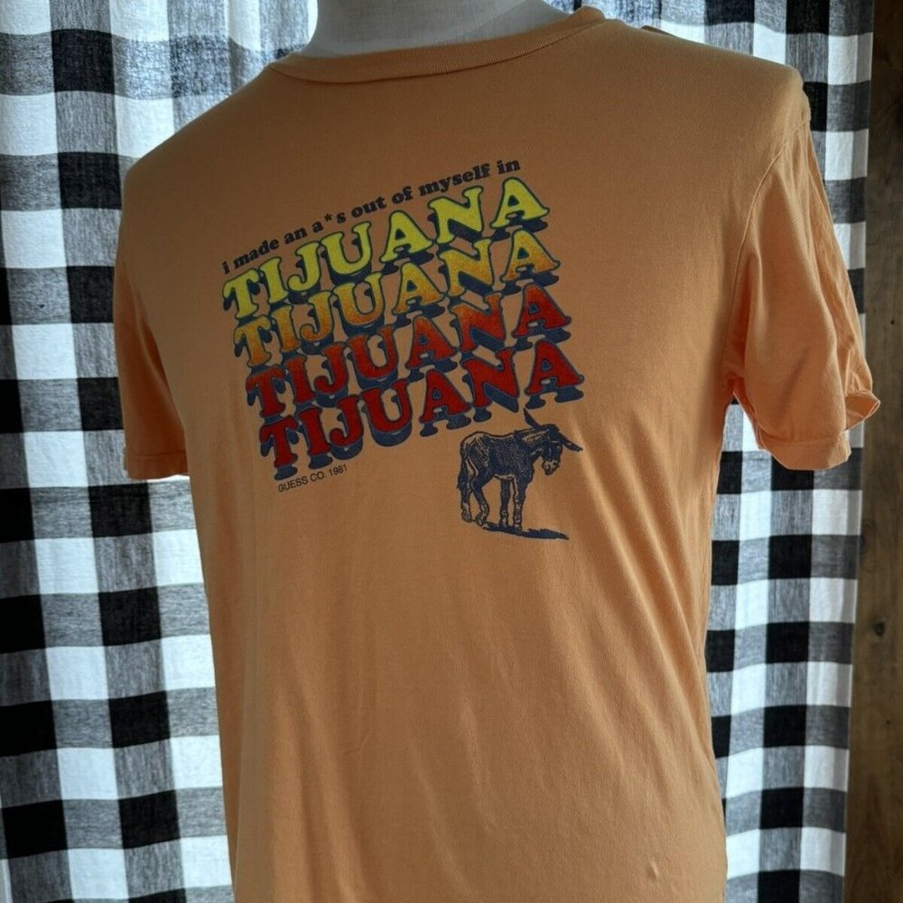 Vintage Men's L Guess Jeans Graphic T-shirt Made An Ass Out Of Myself In Tijuana